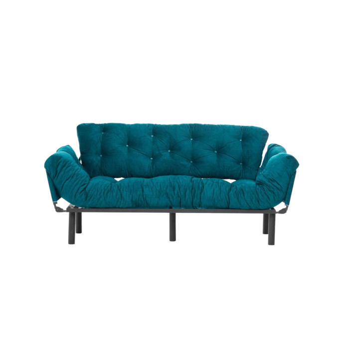 Canapea extensibila NITTA, 3 locuri, verde petrol, 185x70x85 cm