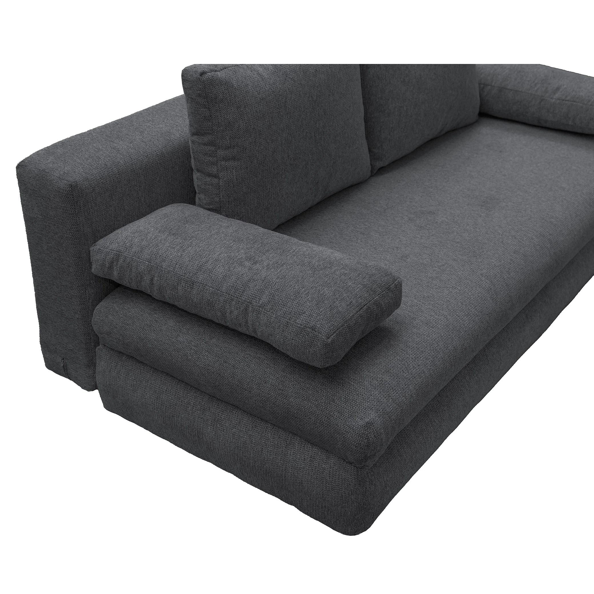 Canapea extensibila OLIMP, 3 locuri, cu arcuri si lada depozitare, bej inchis, 203x100x85 cm [7]