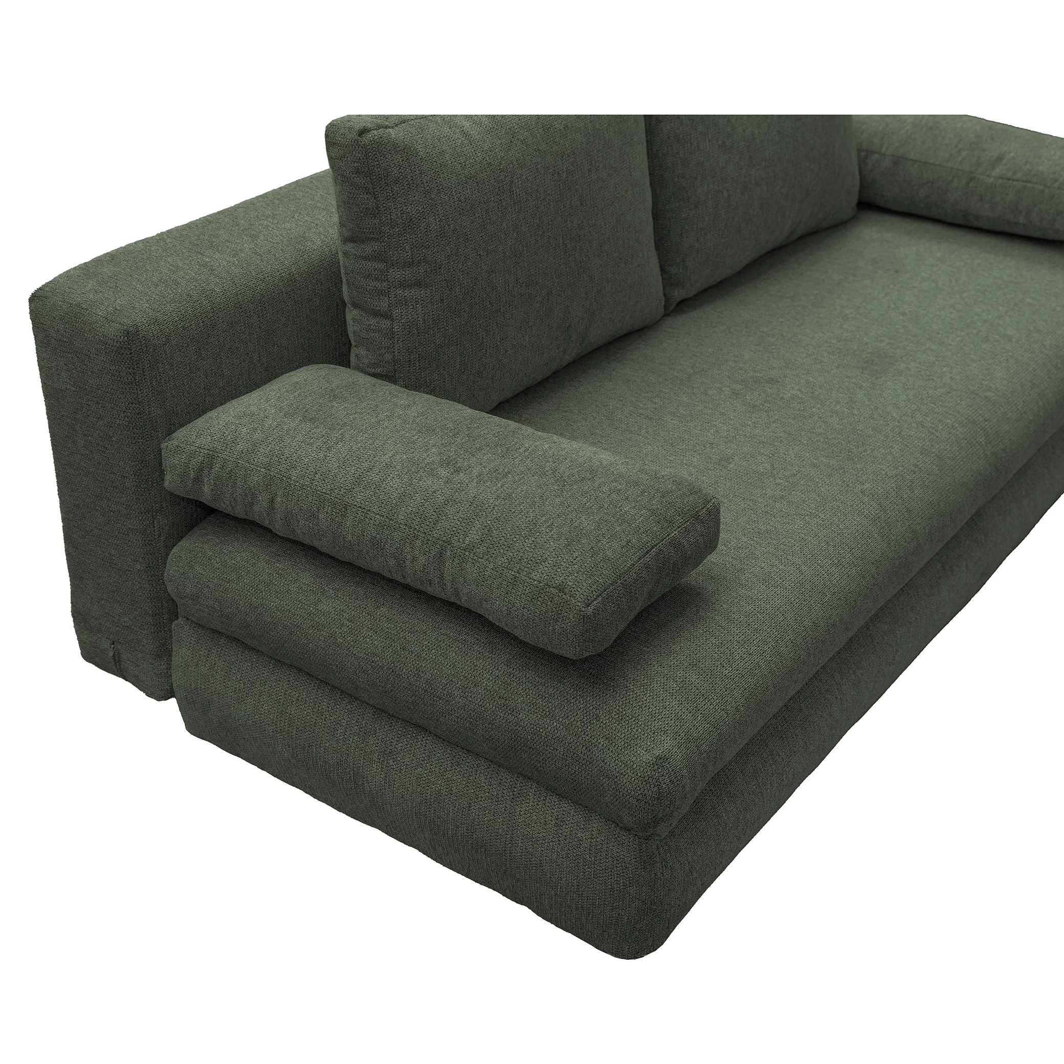 Canapea extensibila OLIMP, 3 locuri, cu arcuri si lada depozitare, bej inchis, 203x100x85 cm [7]