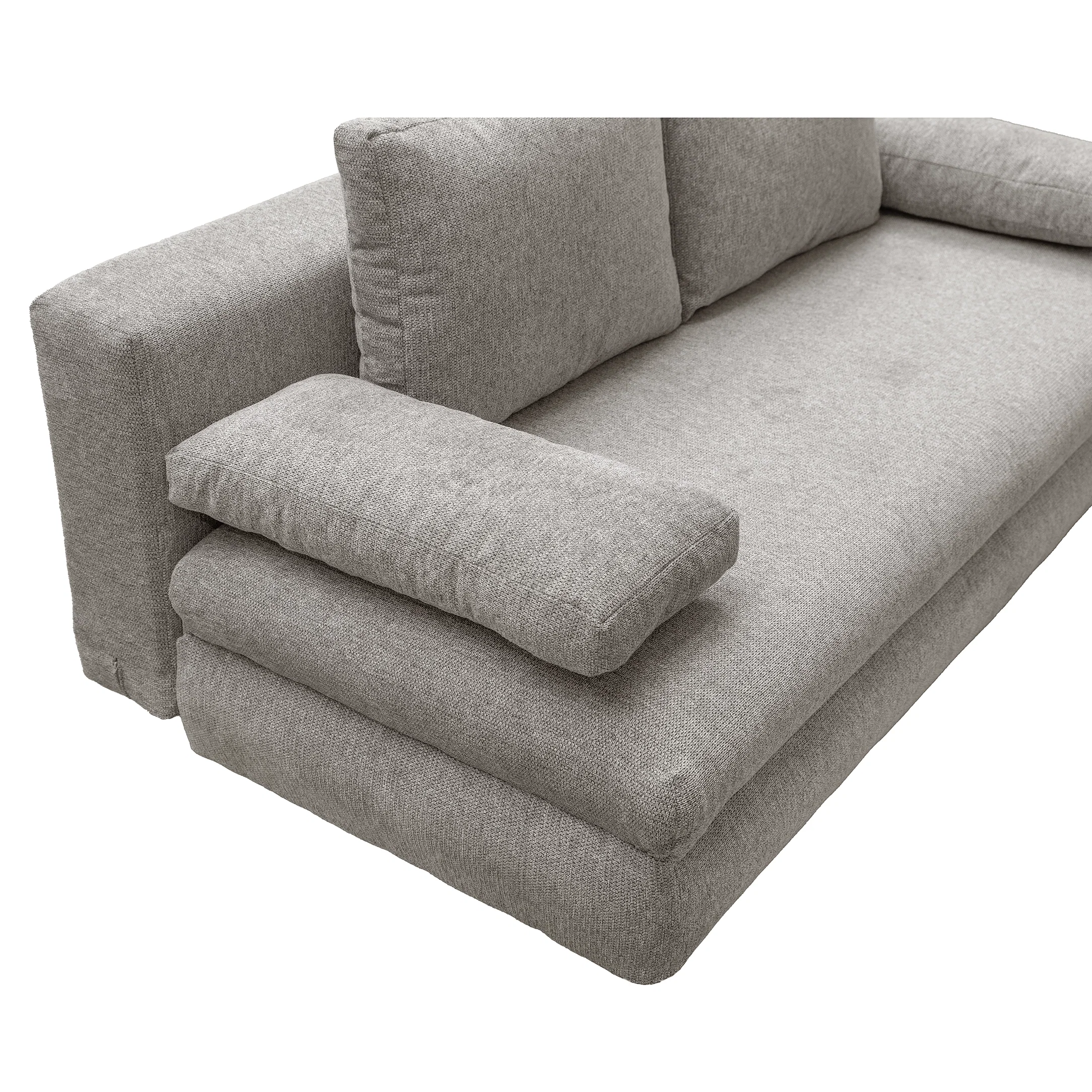 Canapea extensibila OLIMP, 3 locuri, cu arcuri si lada depozitare, bej inchis, 203x100x85 cm [7]