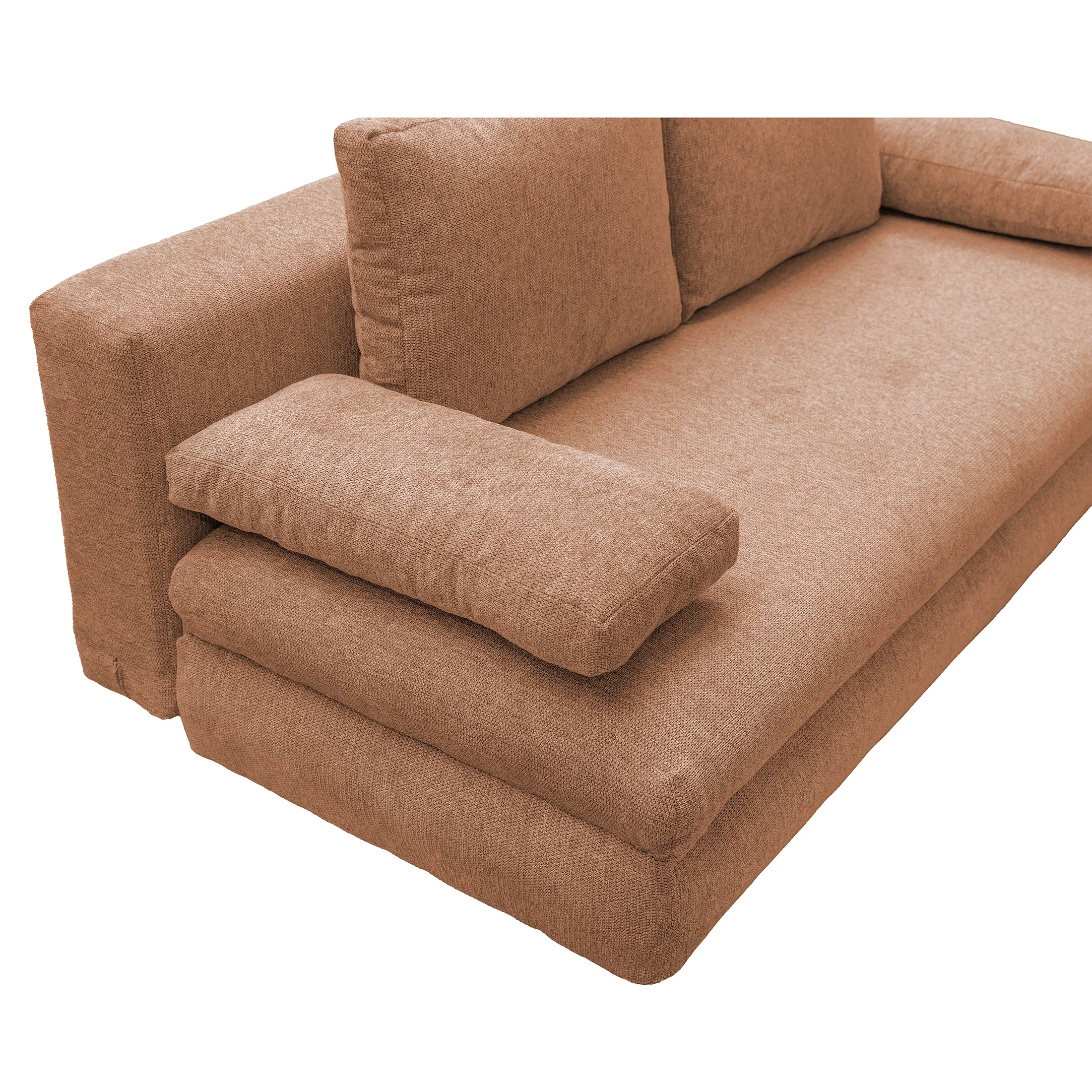 Canapea extensibila OLIMP, 3 locuri, cu arcuri si lada depozitare, bej inchis, 203x100x85 cm [7]