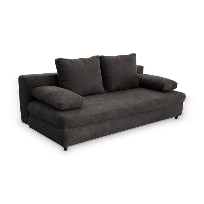 Canapea extensibila OLIMP, 3 locuri, cu arcuri si lada depozitare, maro, 203x100x85 cm [4]