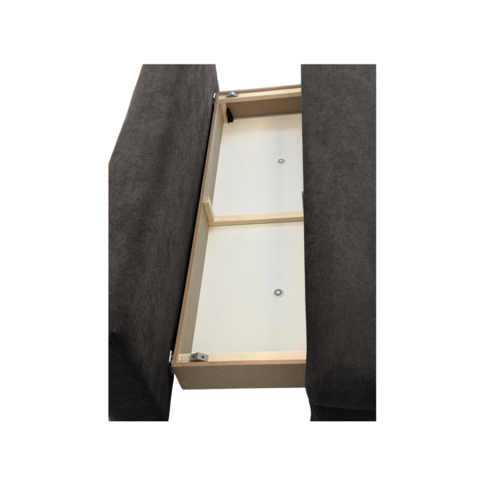 Canapea extensibila OLIMP, 3 locuri, cu arcuri si lada depozitare, maro, 203x100x85 cm [6]