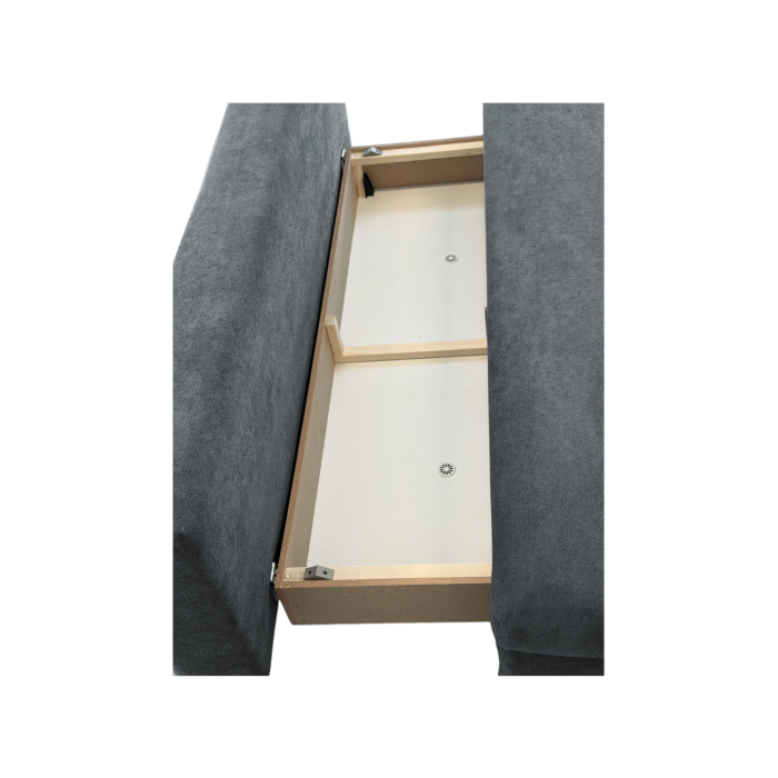 Canapea extensibila OLIMP, 3 locuri, cu arcuri si lada depozitare, maro, 203x100x85 cm [6]