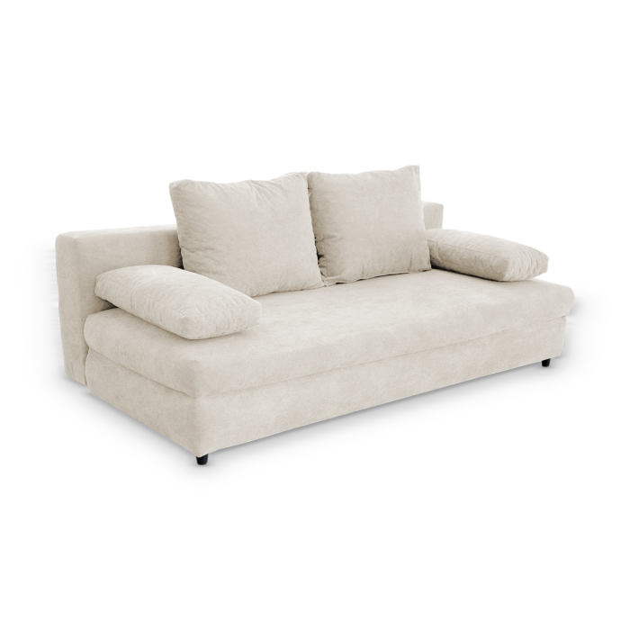 Canapea extensibila OLIMP, 3 locuri, cu arcuri si lada depozitare, maro, 203x100x85 cm [4]