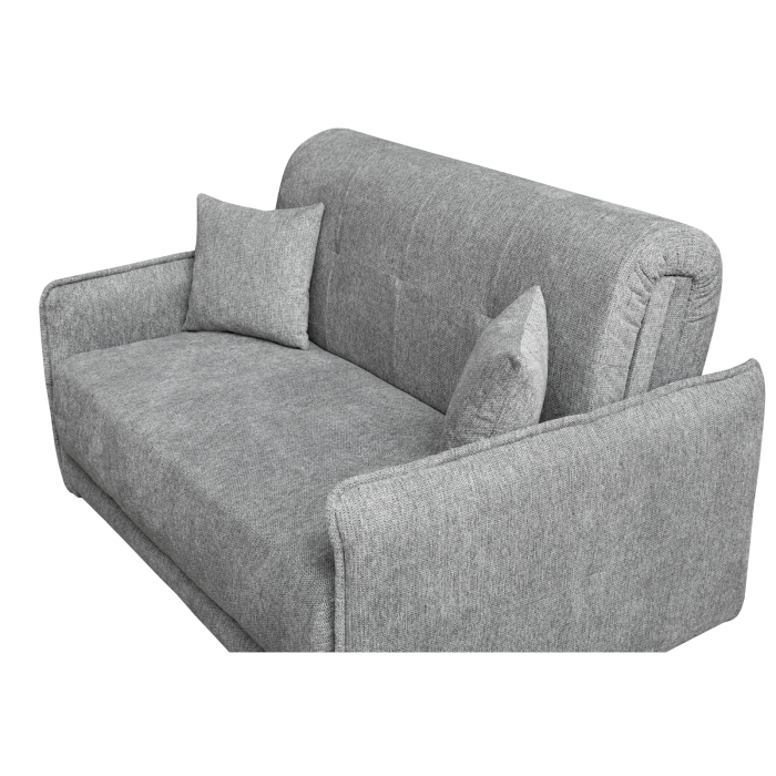 Canapea extensibila PARMA, 2 locuri, cu arcuri si lada depozitare, gri, 145x110x90 cm [5]