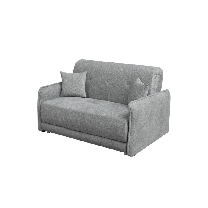 Canapea extensibila PARMA, 2 locuri, cu arcuri si lada depozitare, gri, 145x110x90 cm [2]