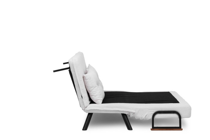 Canapea extensibila SANDO, 2 locuri, gri si alb 133x78x78 cm [11]