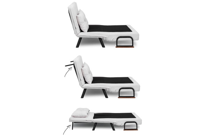 Canapea extensibila SANDO, 2 locuri, gri si alb 133x78x78 cm [23]