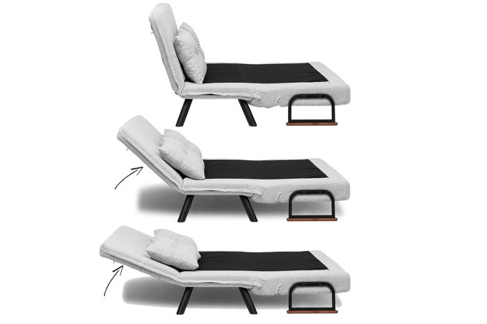 Canapea extensibila SANDO, 2 locuri, gri si alb 133x78x78 cm [21]