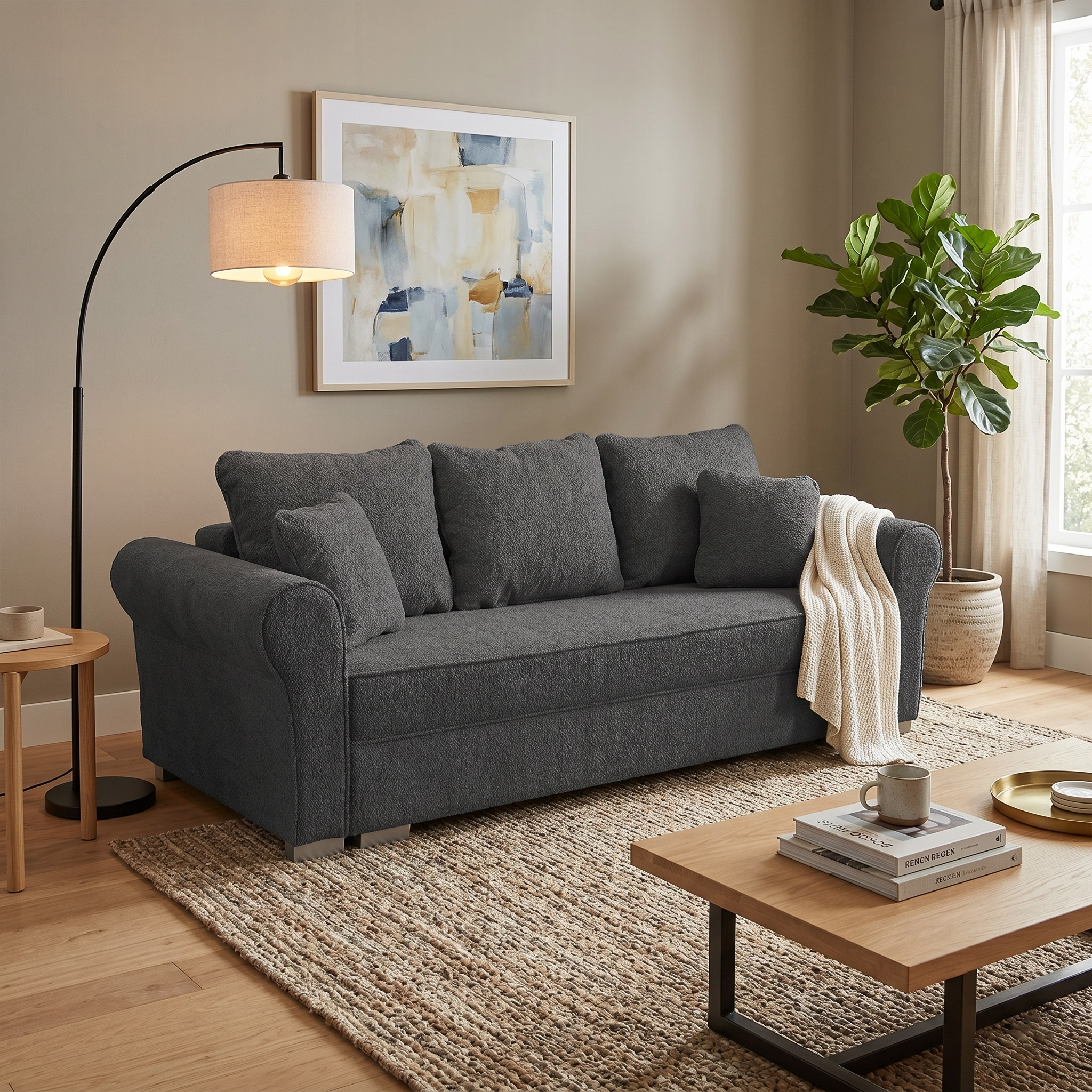 Canapea extensibila SARA N, 3 locuri, cu lada depozitare, 235x90x75 cm - ExpoMob [6]