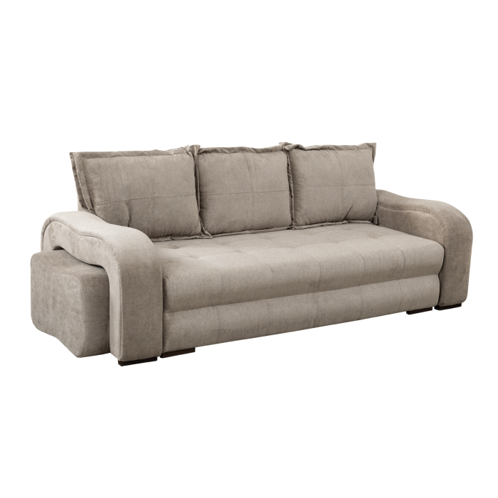 Canapea extensibila TOLEDO, 3 locuri, cu arcuri si lada depozitare, maro deschis, 265x100x95 cm [2]