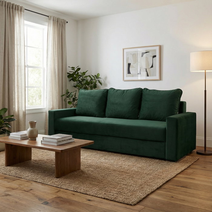 Canapea NICO II extensibila, 3 locuri, cu arcuri si lada depozitare, 220x85x75 cm [6]