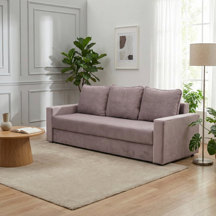 Canapea NICO II extensibila, 3 locuri, cu arcuri si lada depozitare, 220x85x75 cm [6]