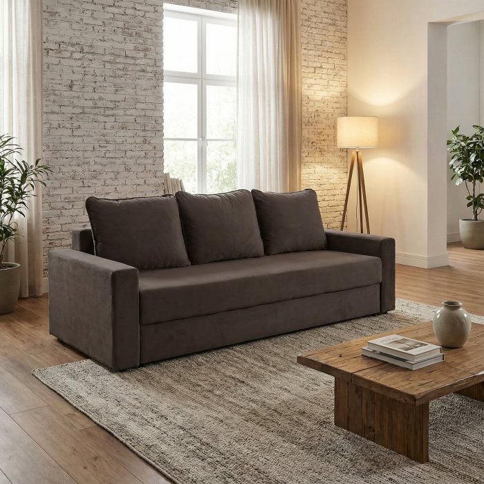 Canapea NICO II extensibila, 3 locuri, cu arcuri si lada depozitare, 220x85x75 cm [6]