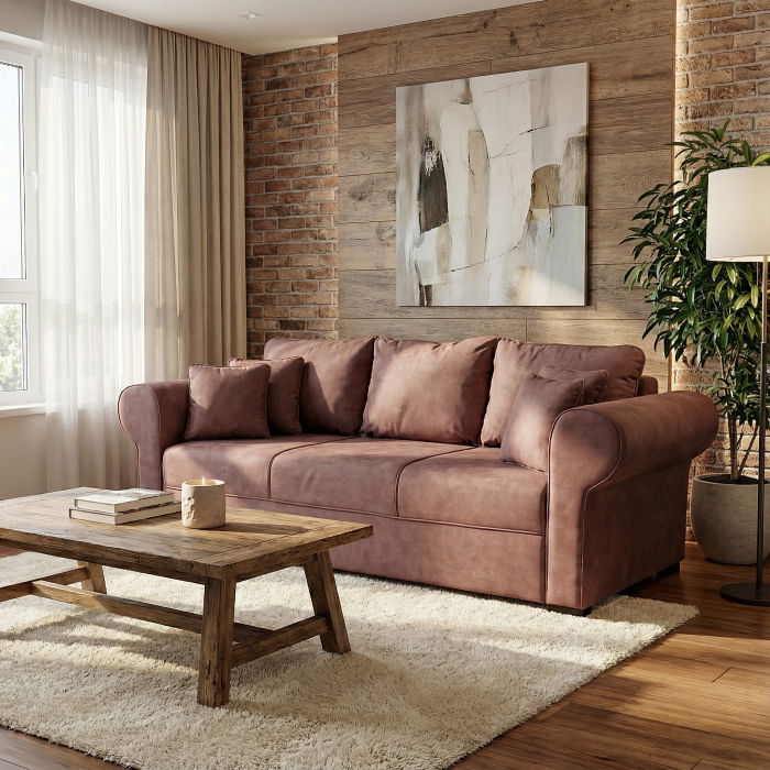 Canapea SEUL extensibila, 3 locuri, cu arcuri si lada depozitare, 250x105x100 cm - ExpoMob [7]