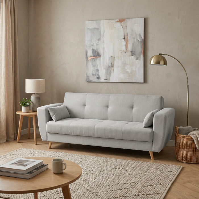 Canapea SIENA extensibila, 3 locuri, cu arcuri si lada depozitare, 230x87x92 cm - ExpoMob [4]