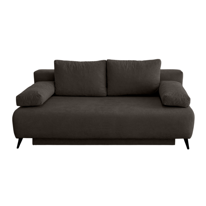 Canapea TIME NEW extensibila, 3 locuri, cu arcuri si lada depozitare, maro, 200x100x90 cm