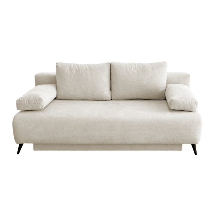 Canapea TIME NEW extensibila, 3 locuri, cu arcuri si lada depozitare, bej, 200x100x90 cm