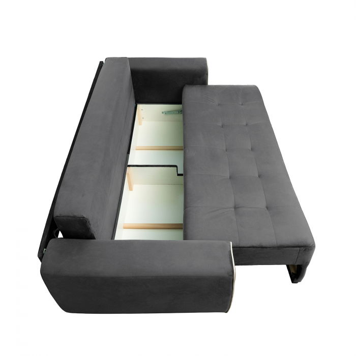 Canapea VERA extensibila, 3 locuri, cu arcuri si lada depozitare, 245x110x80 cm - ExpoMob [4]