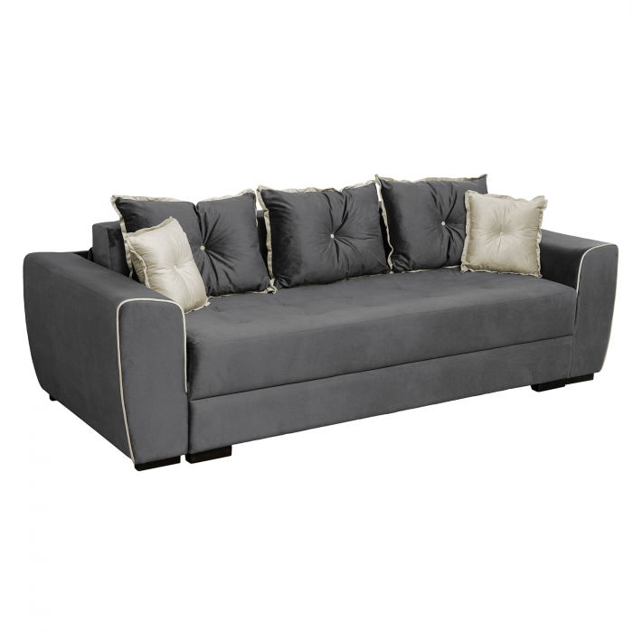 Canapea VERA extensibila, 3 locuri, cu arcuri si lada depozitare, 245x110x80 cm - ExpoMob [2]