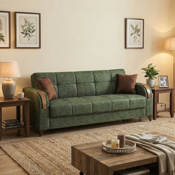 Canapea ZETA extensibila, 3 locuri, cu arcuri si lada depozitare, 225x84x85 cm - ExpoMob [5]