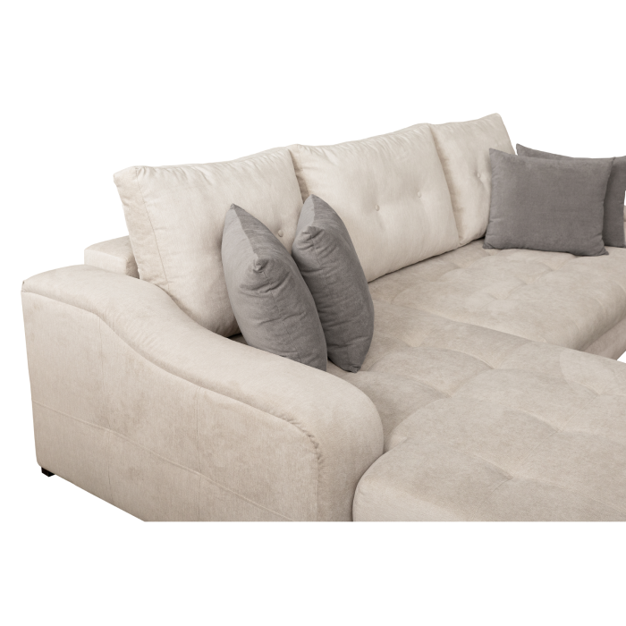 Coltar extensibil ATENA 2ES1, cu arcuri si lada depozitare, colt stanga, bej, 300x190x100 cm [5]