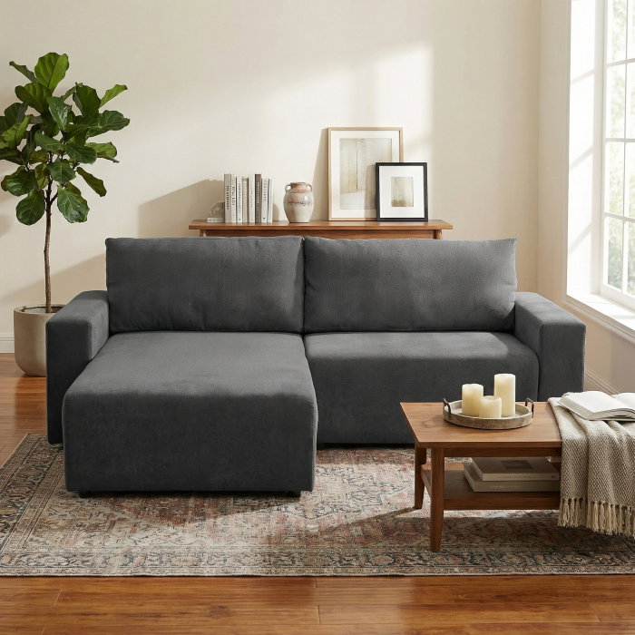 Coltar DALLAS ONE extensibil, cu lada depozitare, colt interschimbabil, 258x173x90 cm [6]