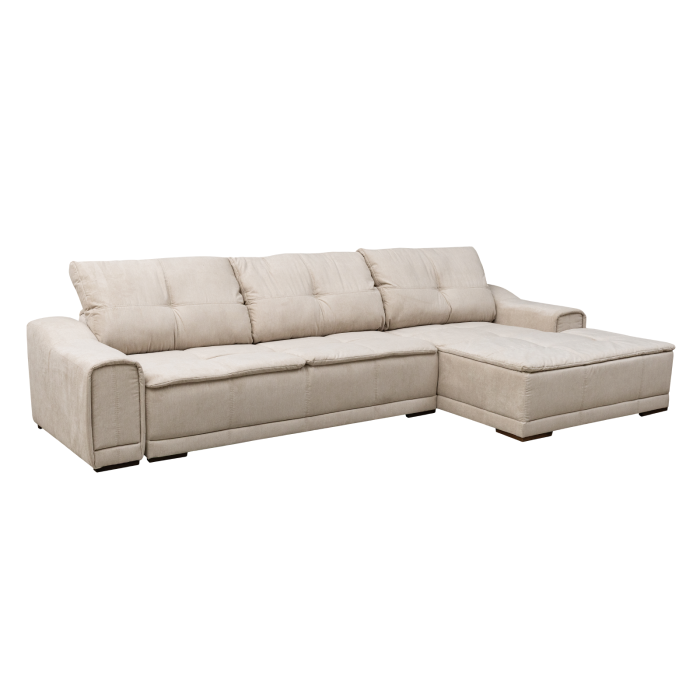 Coltar extensibil OSLO 3S1, cu arcuri si lada depozitare, colt stanga, bej, 360x190x100 cm [2]