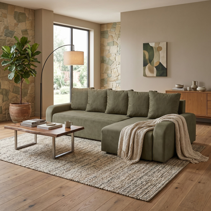Coltar extensibil RIO, cu arcuri si lada depozitare, colt interschimbabil, 235x140x83 cm [7]