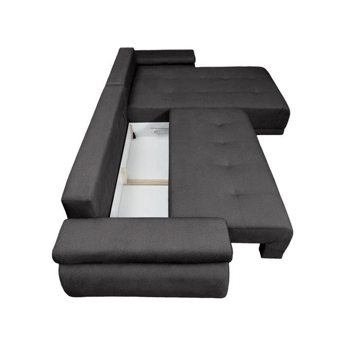 Coltar extensibil SAINT TROPEZ, cu arcuri si lada depozitare, colt interschimbabil, 315x204x85 cm [5]