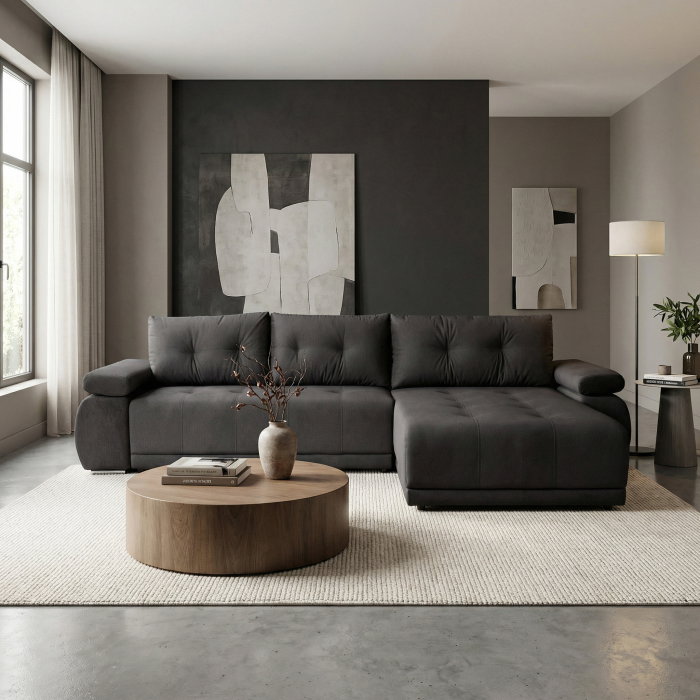 Coltar extensibil SAINT TROPEZ, cu arcuri si lada depozitare, colt interschimbabil, 315x204x85 cm [8]