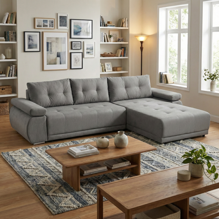 Coltar extensibil SAINT TROPEZ, cu arcuri si lada depozitare, colt interschimbabil, 315x204x85 cm [8]