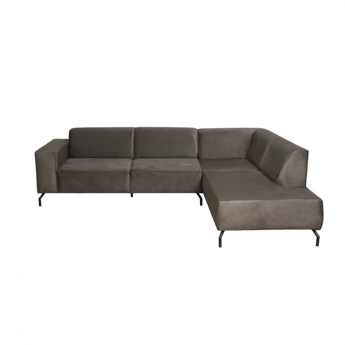 Coltar fix RICARDO M, cu arcuri, colt dreapta, maro, 275x210x78 cm