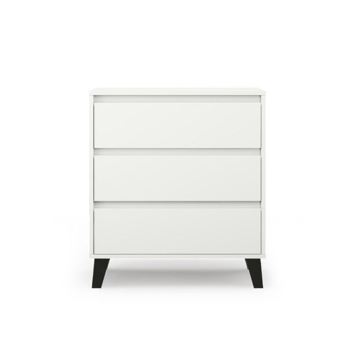 Comoda BORG, 3 sertare, alb, 70x38,8x78,4 cm