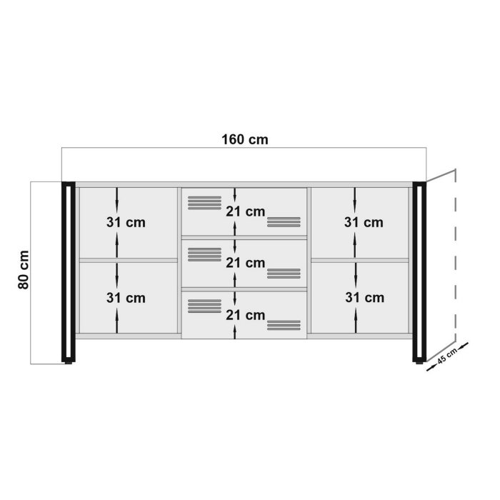 Comoda COSMO RIO, 160x45x80 cm [8]