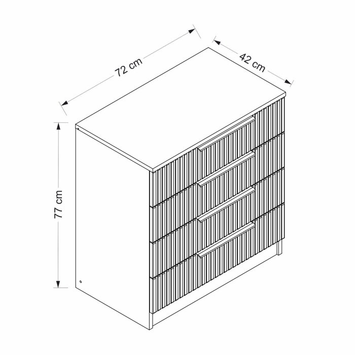 Comoda KALE 7912, 4 sertare, 72x42x77 cm [10]