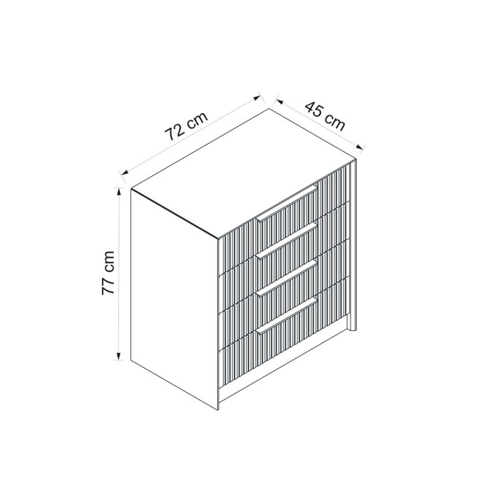 Comoda KALE LUXE, 4 sertare, 72x45x77 cm [9]