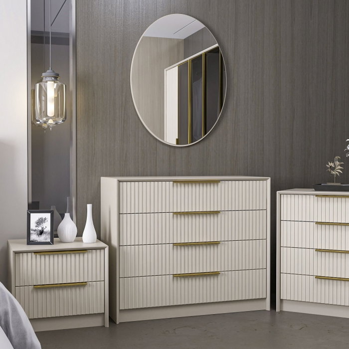 Comoda KALE LUXE, cu oglinda, 4 sertare, 100x45x85 cm [3]