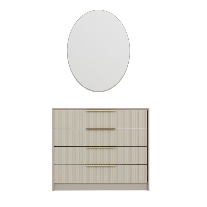 Comoda KALE LUXE, cu oglinda, 4 sertare, 100x45x85 cm [5]