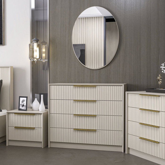 Comoda KALE LUXE, cu oglinda, 4 sertare, 100x45x85 cm [4]