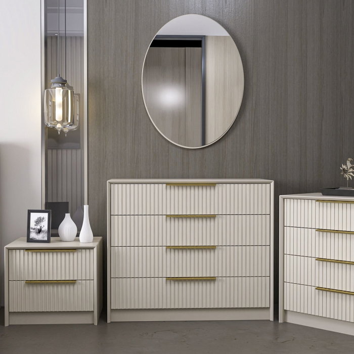 Comoda KALE LUXE, cu oglinda, 4 sertare, 100x45x85 cm [2]