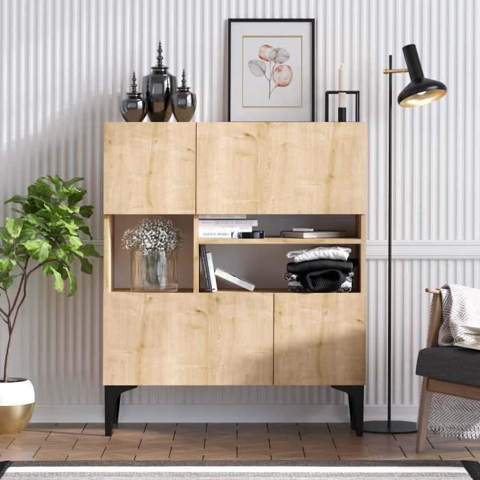 Comoda KRISTA, stejar safir, 100x35x125 cm [2]