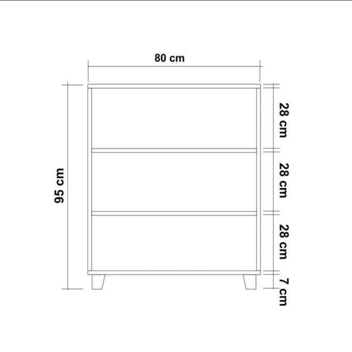 Comoda LEVA GRAVIS, 3 sertare, pin atlantic, 80x43x95 cm [4]