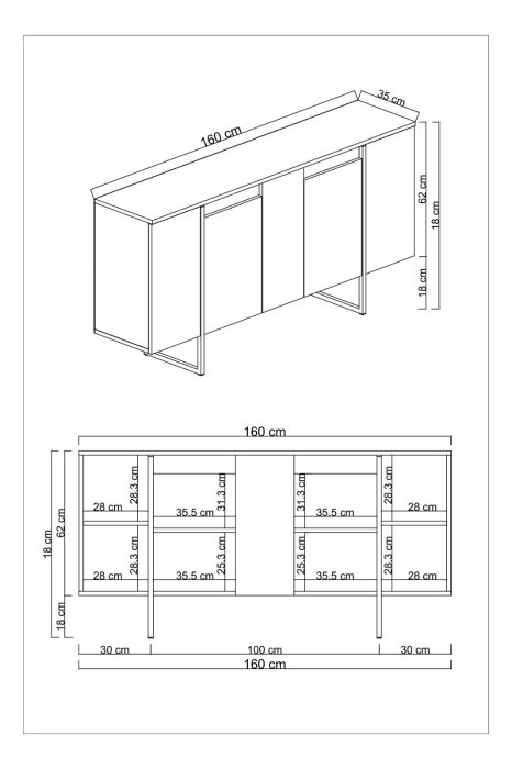 Comoda LUXE, 160x35x80 cm [10]