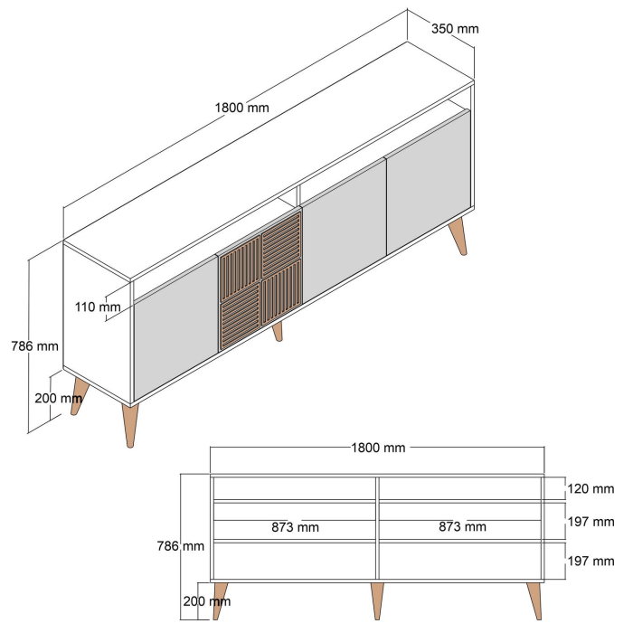 Comoda MILAN, 180x35x78 cm [8]