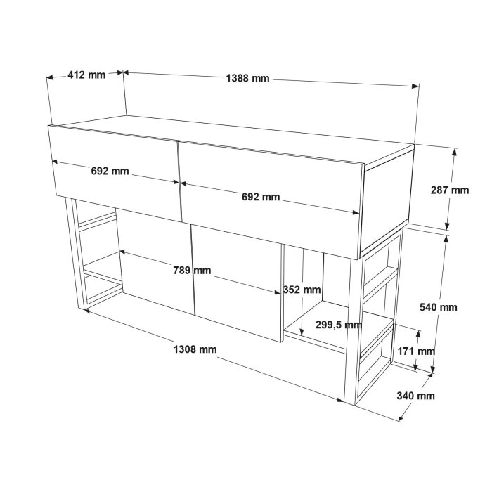 Comoda ML25-A, 138,8x43,3x83,6 cm [7]