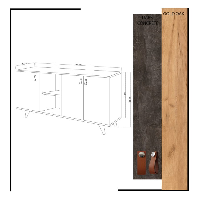 Comoda PLANKY, 140x40x86 cm [5]