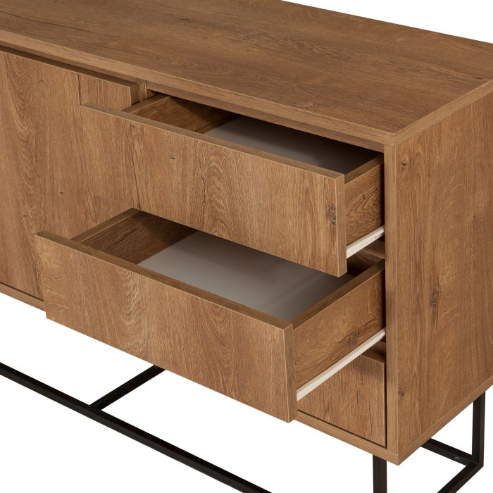 Comoda RUBA, 2 usi, 3 sertare, 4 rafturi, 140x36x72 cm [6]