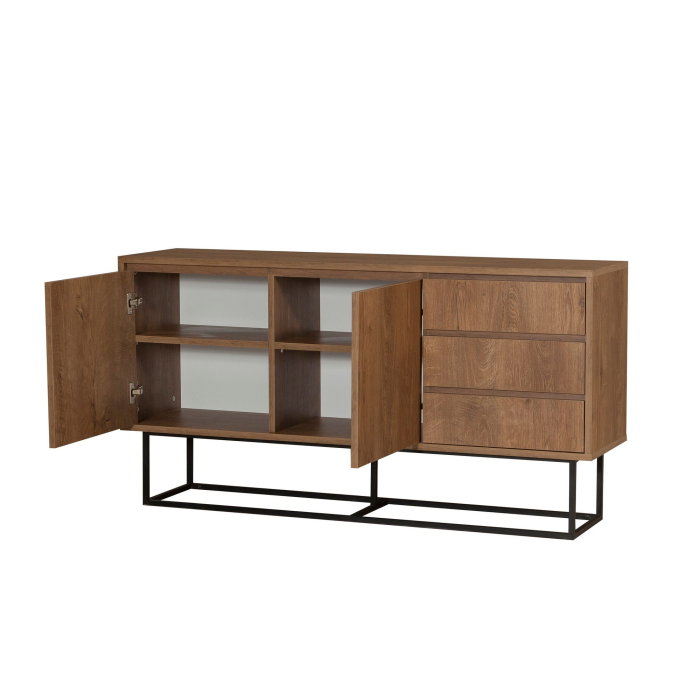 Comoda RUBA, 2 usi, 3 sertare, 4 rafturi, 140x36x72 cm [5]
